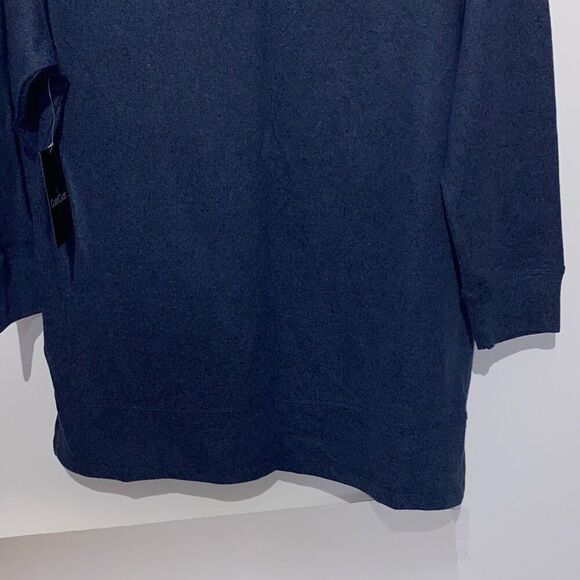 Cuddl Duds Women's Navy Blue Crew Neck High Low Pullover Sleep shirt Size XS NWT - Picture 6 of 9